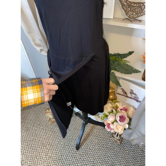 NWT $80 LOFT Black Back Zipper Sleeveless Dress with Belt size 6 - Picture 3 of 9